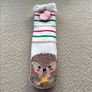 NWTS Cute Hedgehog Fuzzy Socks Shoe Size 4-10